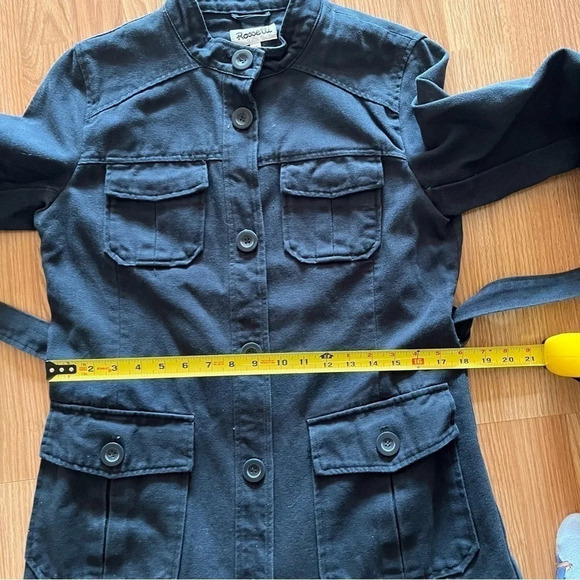 Rossetti Navy blue Trench coat Size UK 14 (US M) pockets tie front cotton - Picture 8 of 10